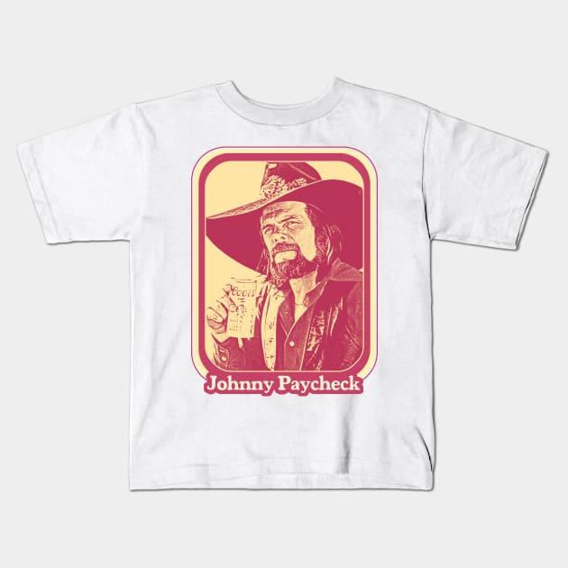 Johnny Paycheck / Retro Style Country Artist Fan Design Kids T-Shirt by DankFutura